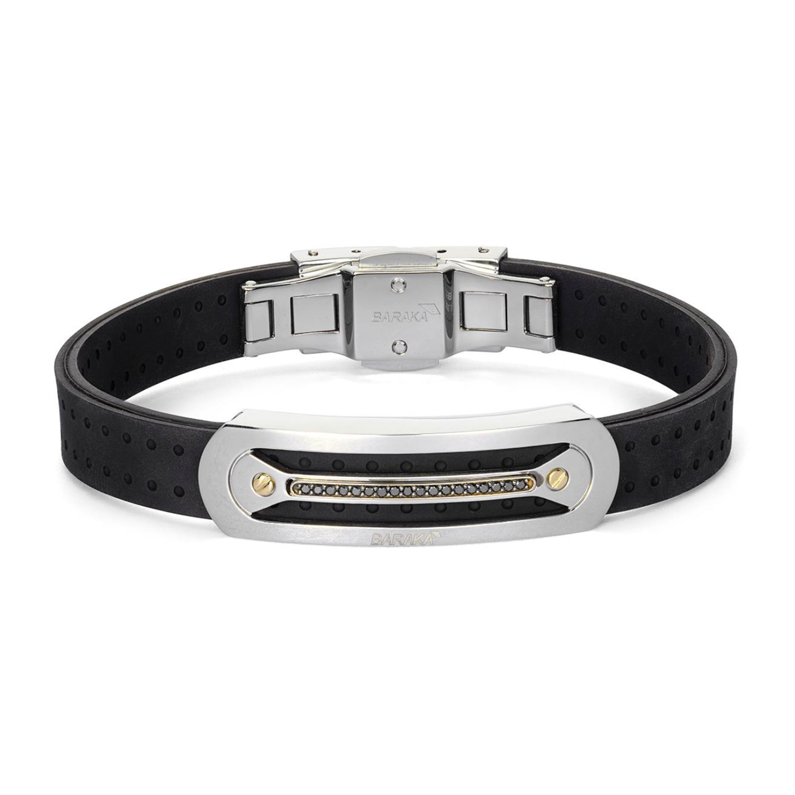 Baraka Vortex bracelet with yellow gold and black diamond row